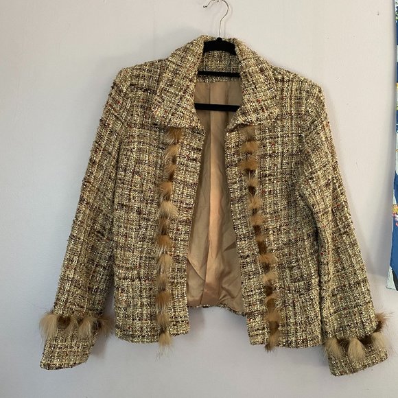 Multicolored Tan Blazer/Jacket  (Size 6/8) - Picture 1 of 6